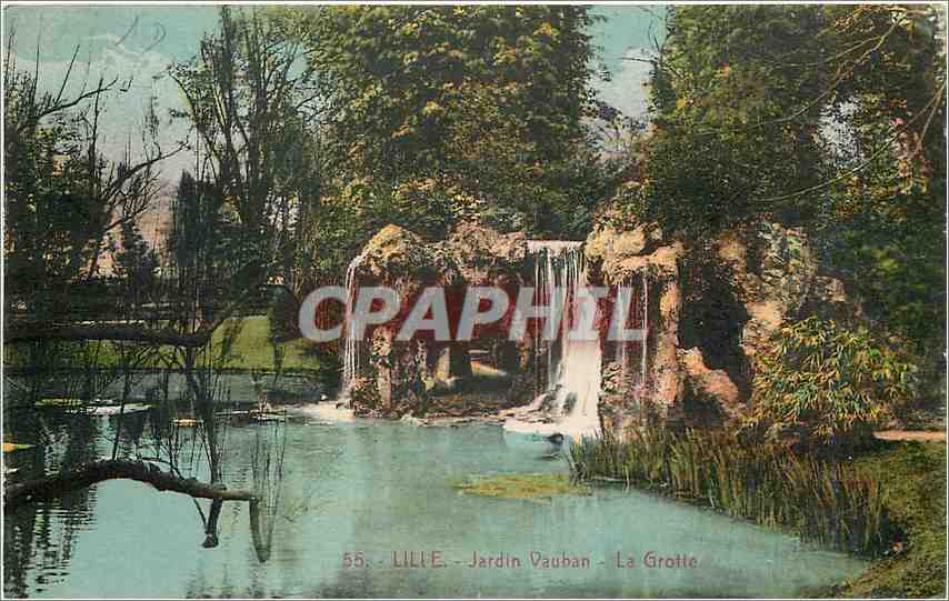 CPA Lille jardin vauban- La grotte