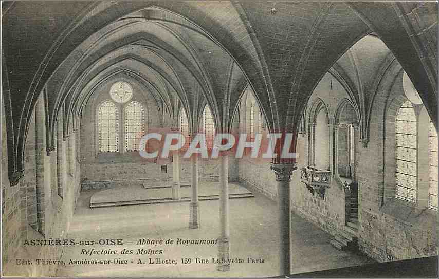 CPA Asnieres sur Oise Abbaye de Royaumont Refectoire des Moines