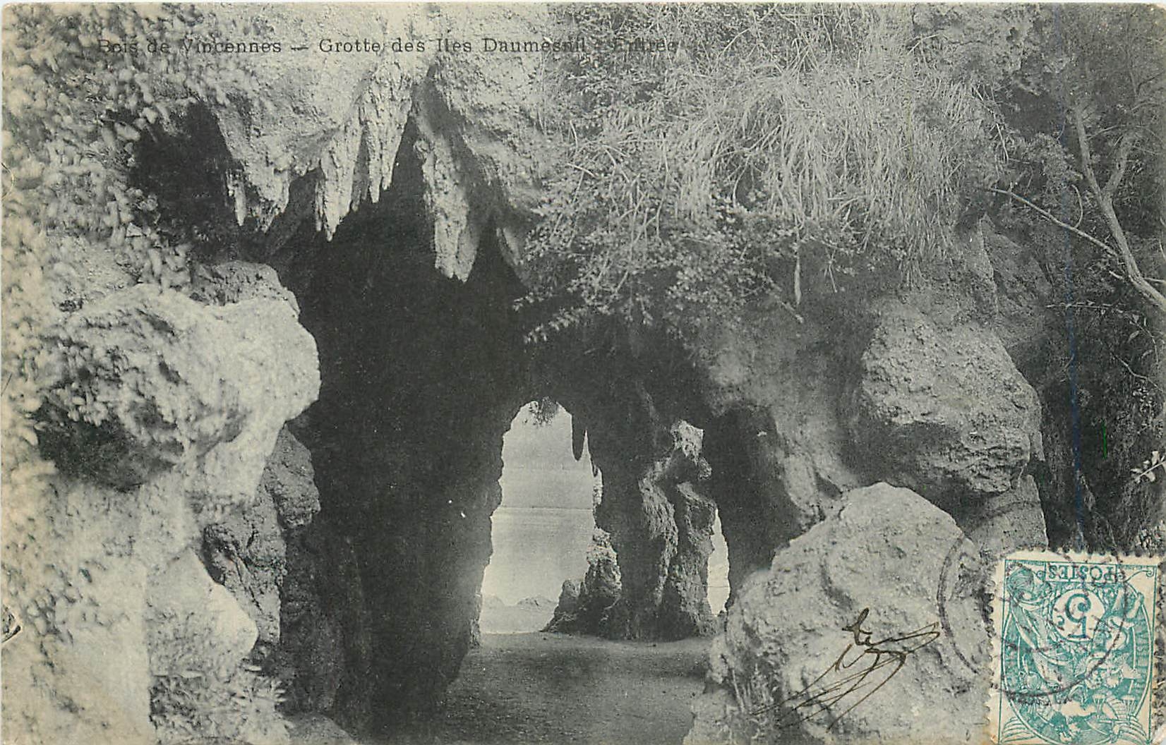 CPA Bois de vincennes grottes des iles Daumesnil Entree