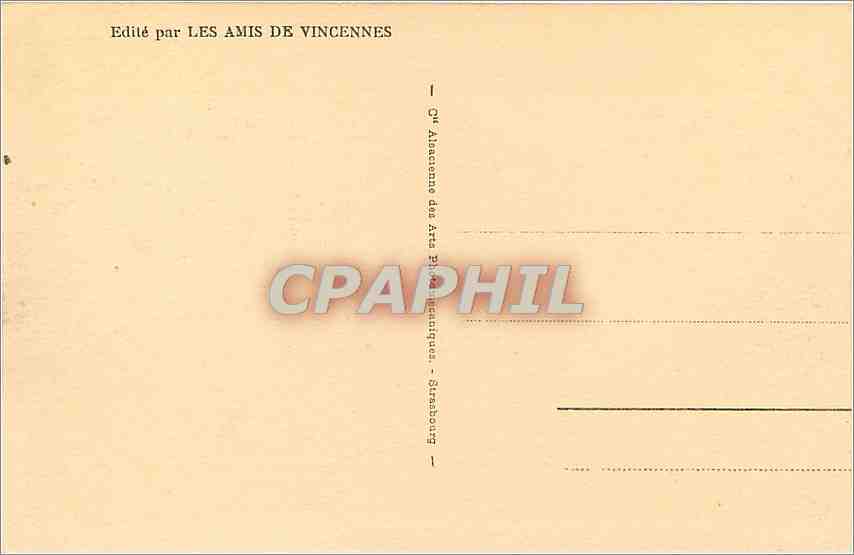 CPA Vincennes Le donjon vu de l'avenus du Polygone — Rückseite