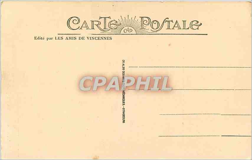 CPA Vincennes Le donjon Cheminee de la Salle du 3 eme etage — Rückseite