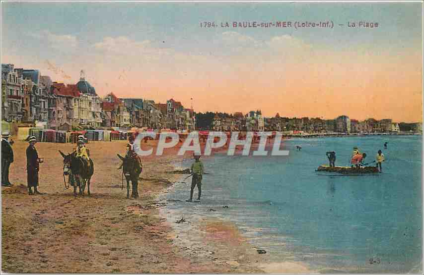 CPA La baule sur mer Loire la plage Ane Mule