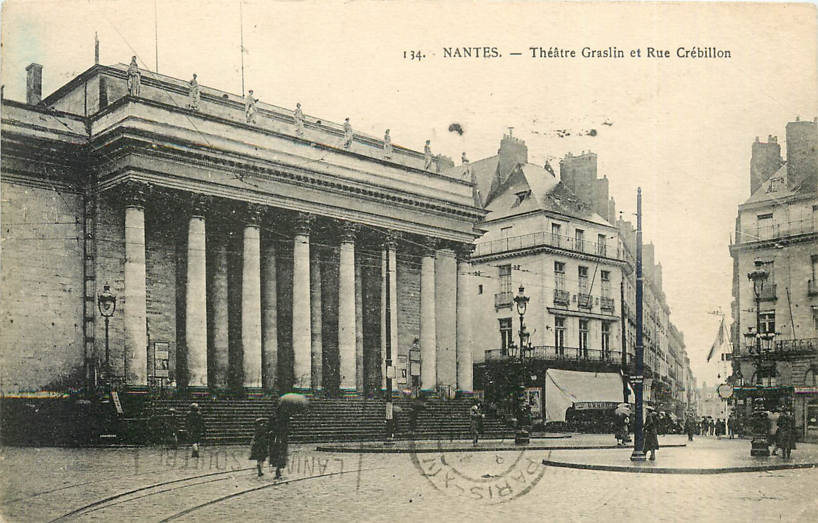 CPA Nantes theatre Graslin et rue crebillon
