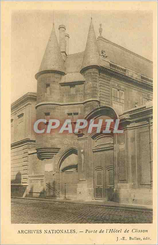 CPA Archives nationales portes de l' hotel de Clisson