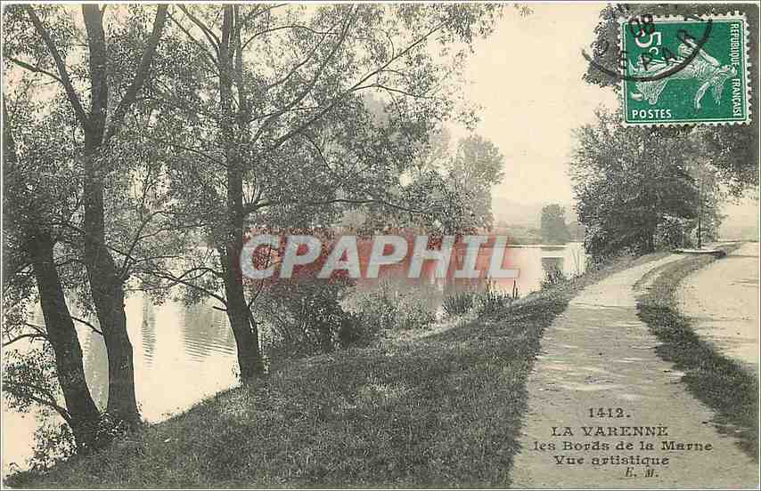 CPA La varenne les bords de la Marne vue artistique