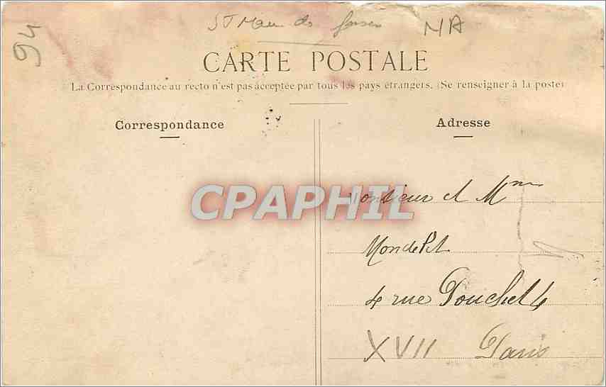 CPA Lavarenne Chennevieres la Marne — Rückseite