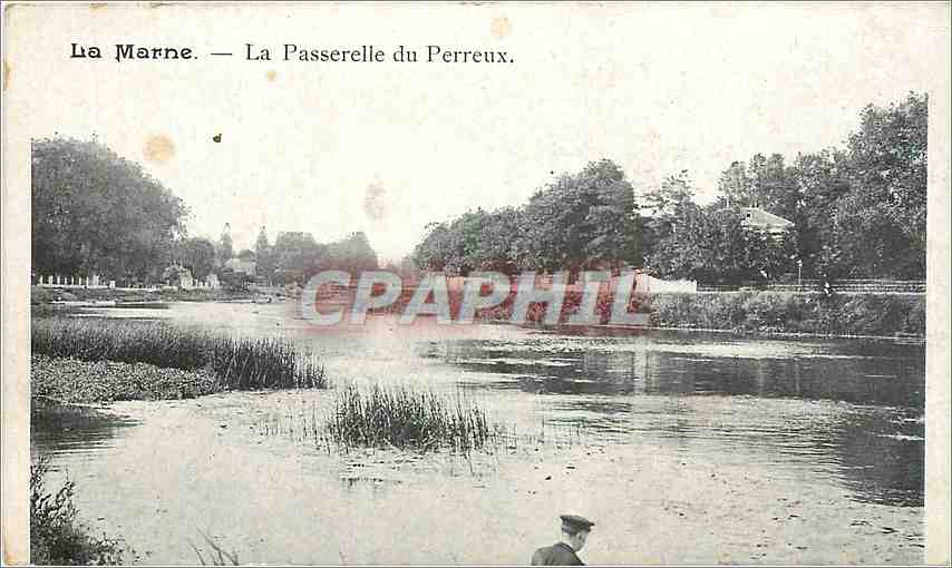 CPA La marne la passerrelle du Perreux
