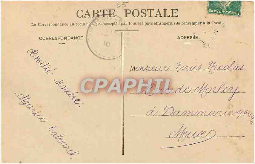 CPA Bar le duc la prefecture Façade sur la place reggio EC — Rückseite