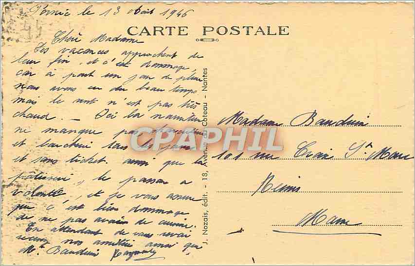 CPA Pornic L If la plage de Chateau — Back