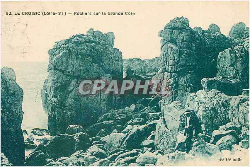 CPA Le croisic loire inf Rochers sur la Grande Cote