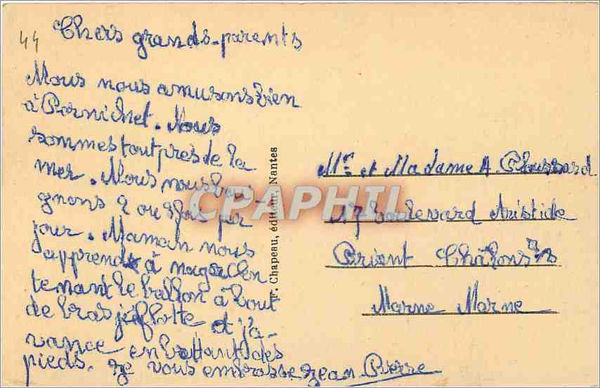 CPA Le croisic loire inf Rochers du grand Autel — Back