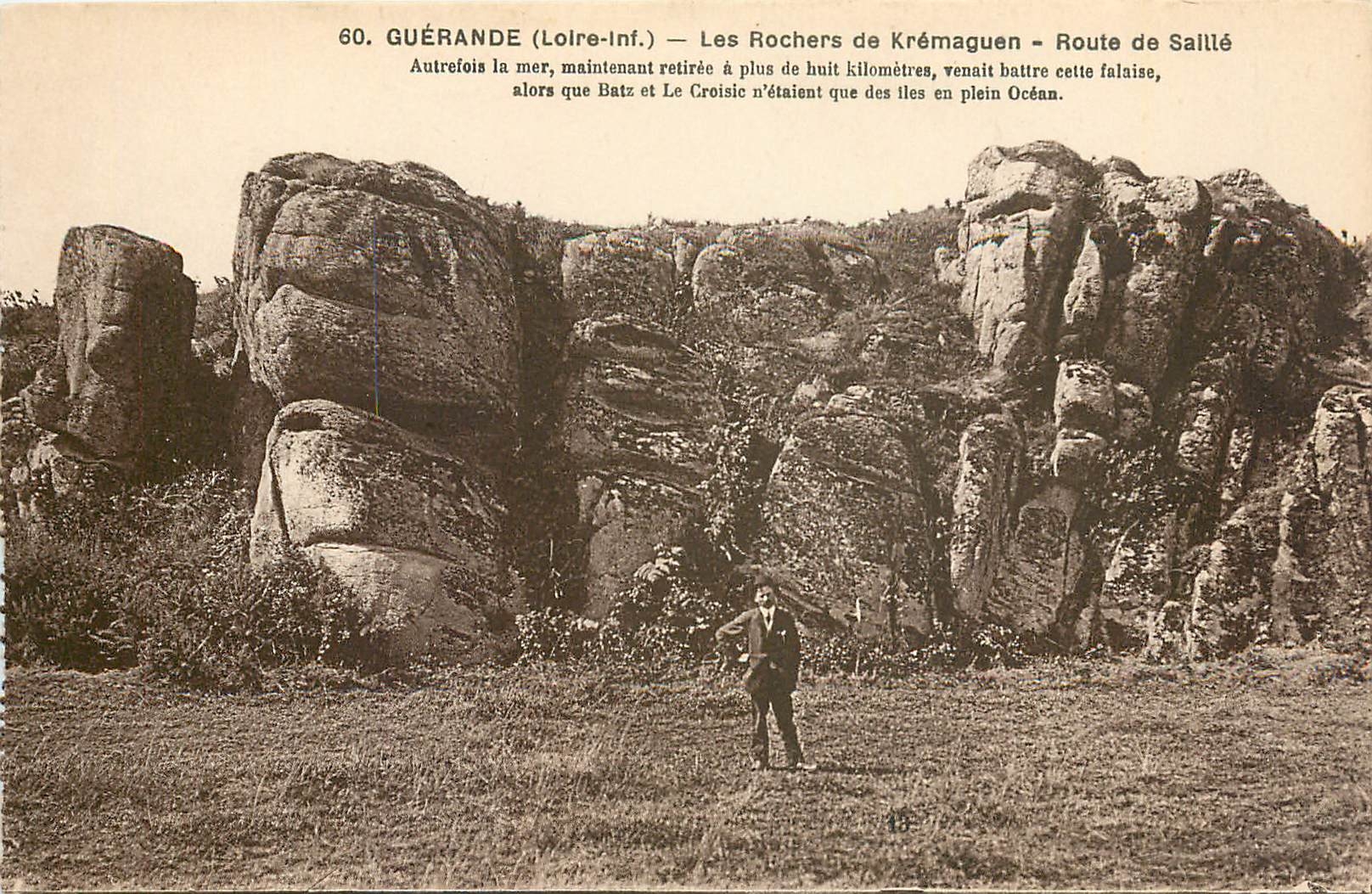 CPA Guerande Loire Inf Les Rochers de Kremaguen Route de Saille