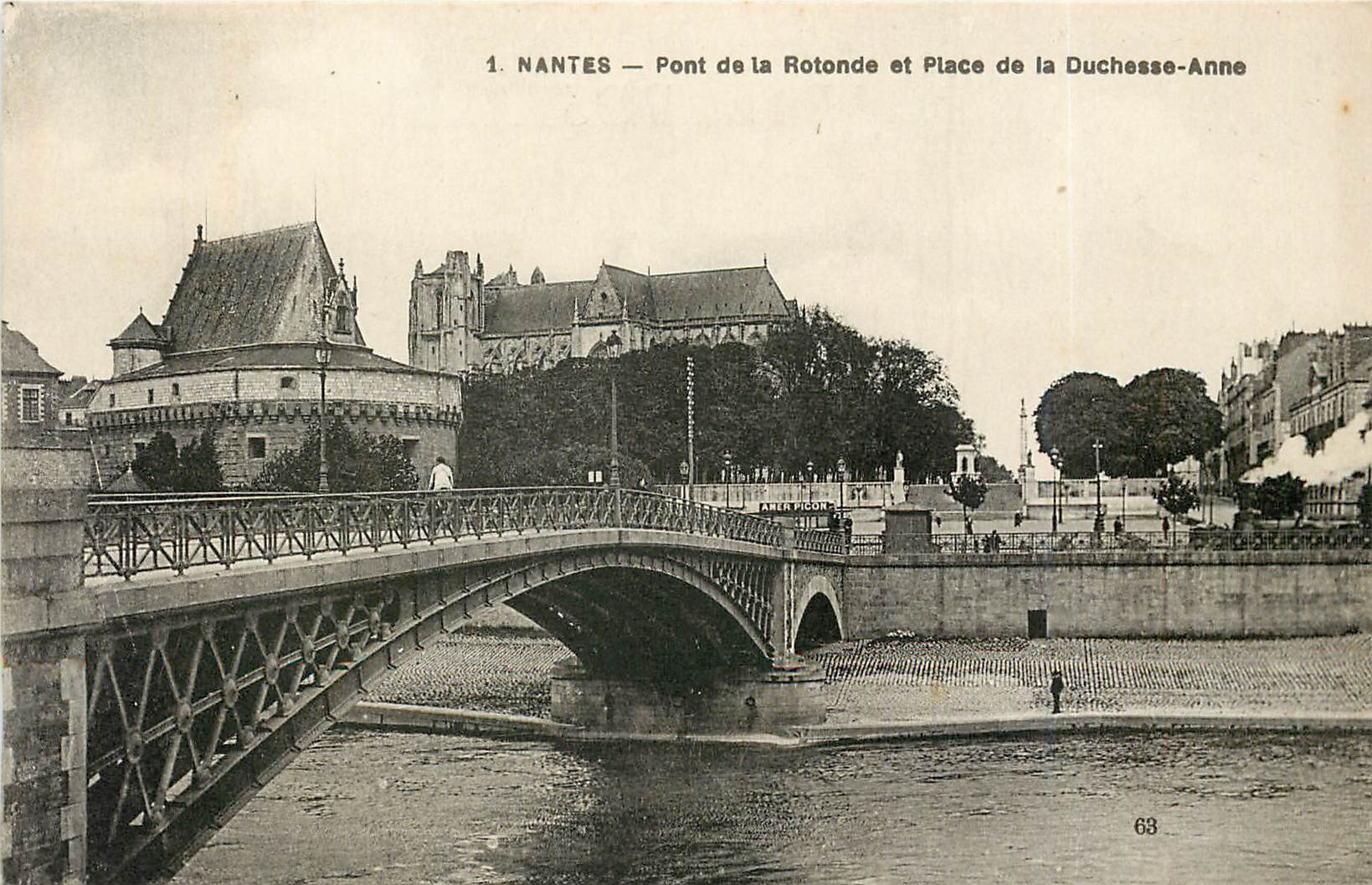 CPA Nantes Pont de la Rotonde et place de la Duchesse-Anne