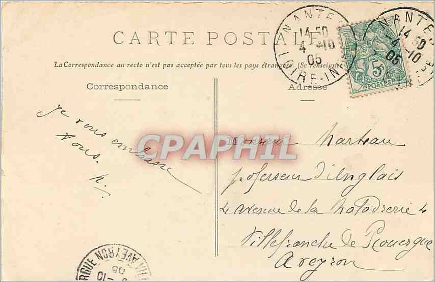 CPA Nantes Monuments des enfants de la Looire Inferieure morts pour la Patrie — Rückseite
