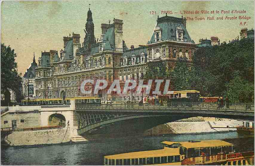 CPA Paris l'Hotel de ville et le pot d'Arcole
