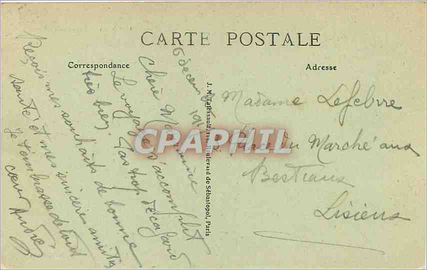 CPA Paris le grand Palais — Rückseite