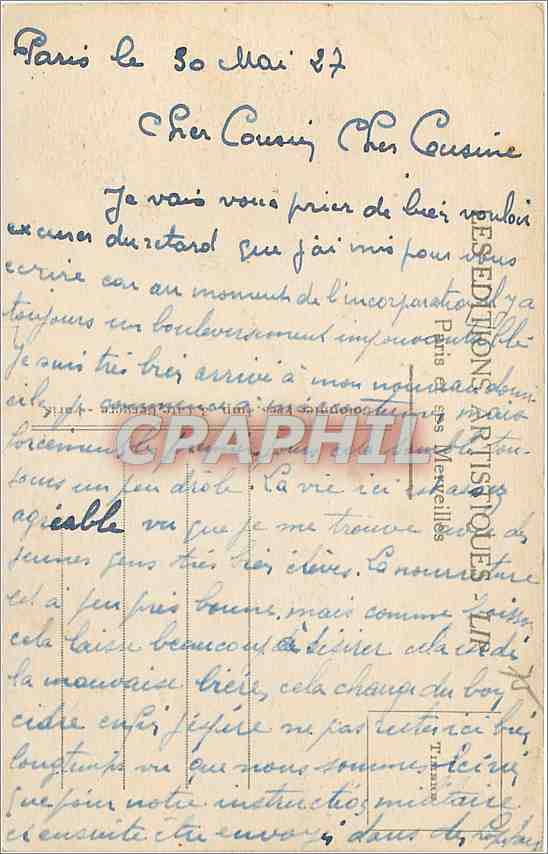 CPA Paris le grand Palais — Rückseite