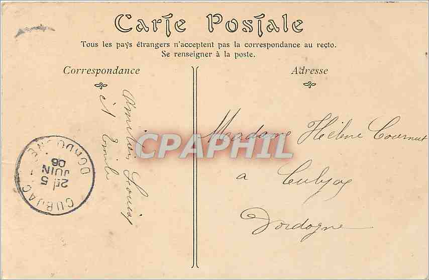 CPA Paris le grand Palais — Rückseite