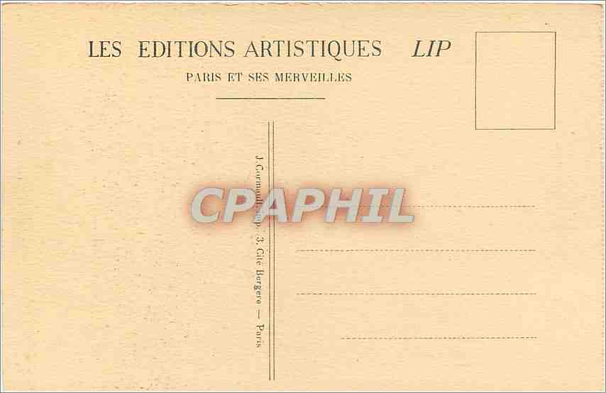 CPA Paris le grand Palais — Rückseite