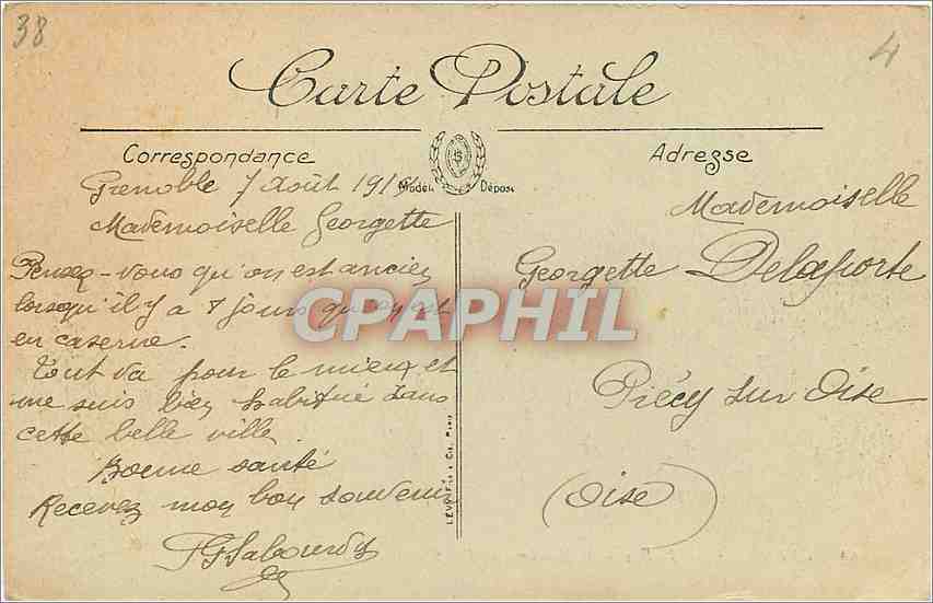Grenoble — Le Drac et le Moucherotte (1.906 m.) — LL. Selecta — Rückseite