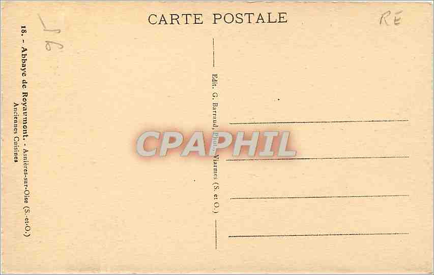 CPA Abbaye de Royaumont Asniere-sur-Oise anciennes cuisines — Back