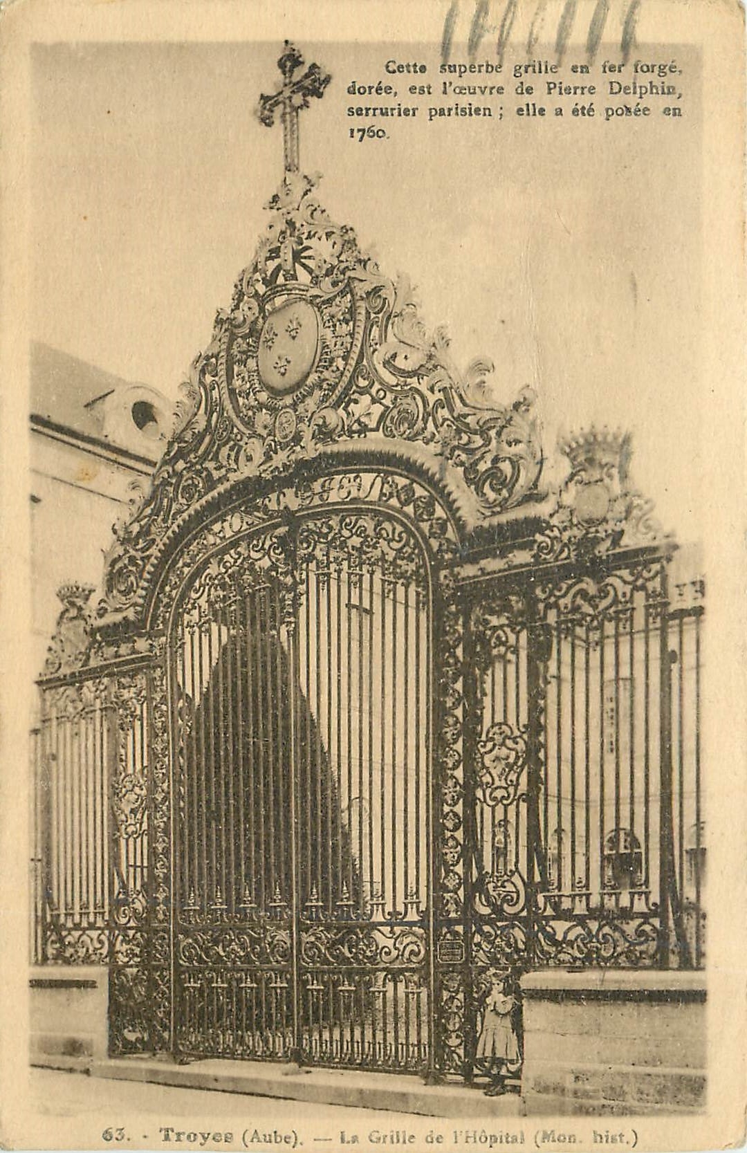 Troyes (Aube) — La Grille de l'Hôpital (Mon. hist.) — Ch. Granddidier, Phot. - Reproduction