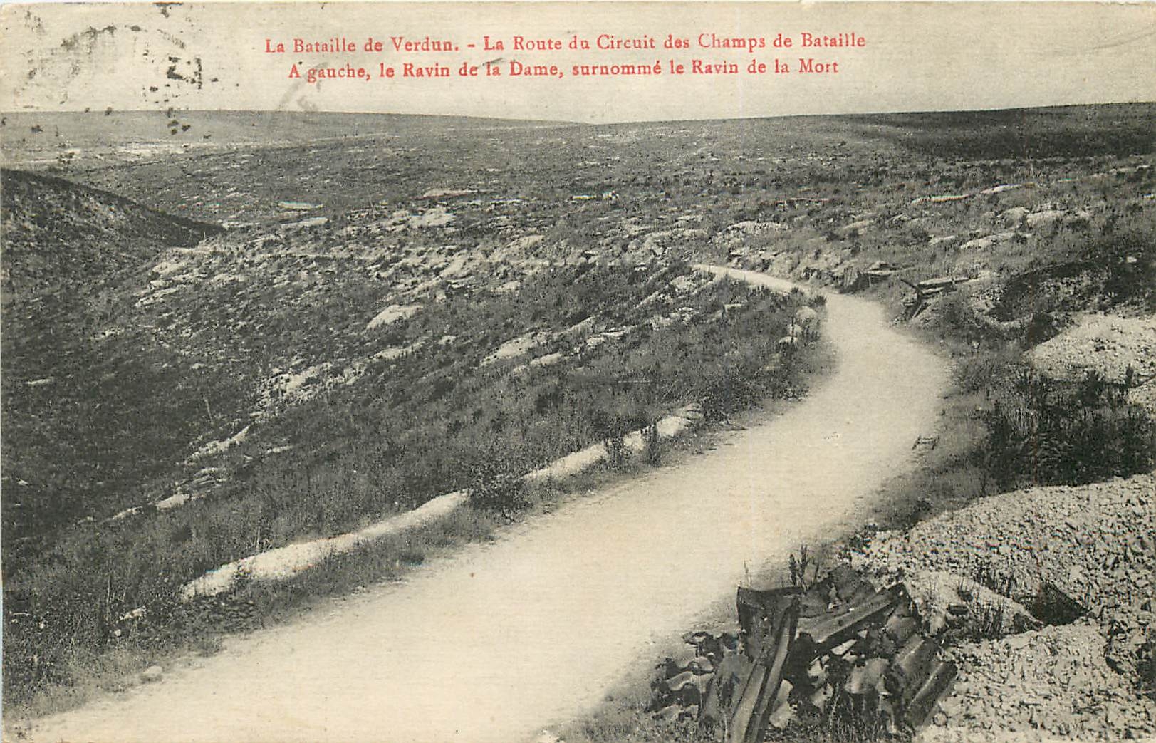 CPA la bataille de Verdun la route du circuits des champs de bataille