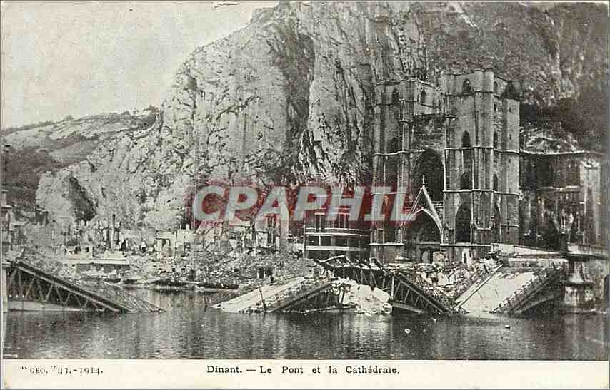 CPA Dinant - le pont et la cathedrale