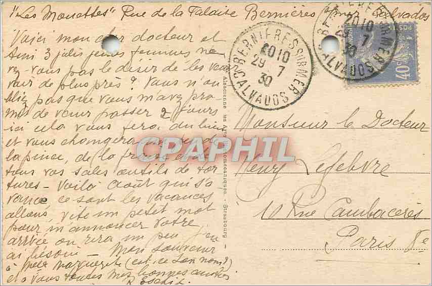 CPA Sur la plage avnat les bains Femmes — Verso
