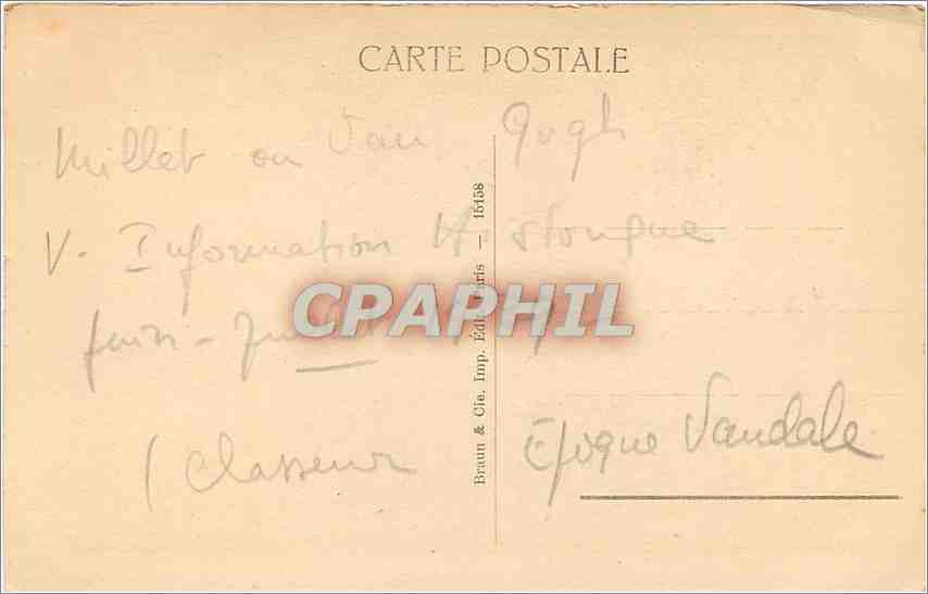 CPA Millet L'Homme a la veste — Rückseite