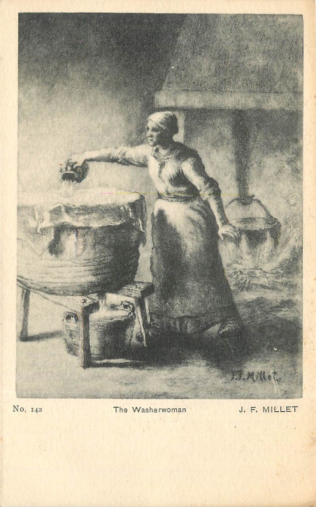 CPA Millet The Washerwoman