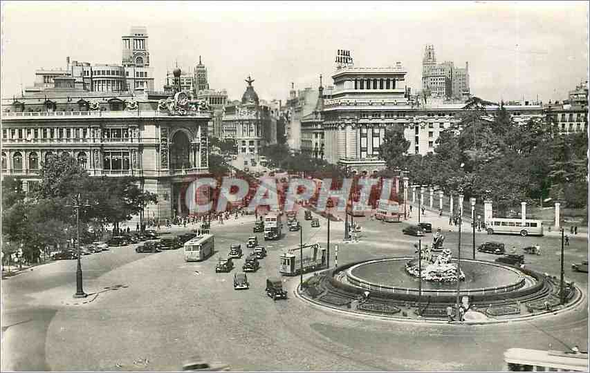CPM Madrid calle de alcala desde Cibeles Rue d'Alcala des la plce de cybele