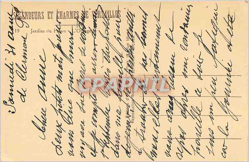 CPA Splendeur et charmes de Versailles jardin du palais — Verso