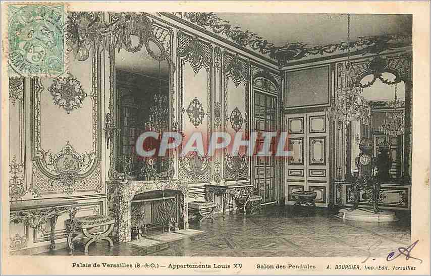 CPA Palais de Versailles appartement Louis XV Salon de Pendules 