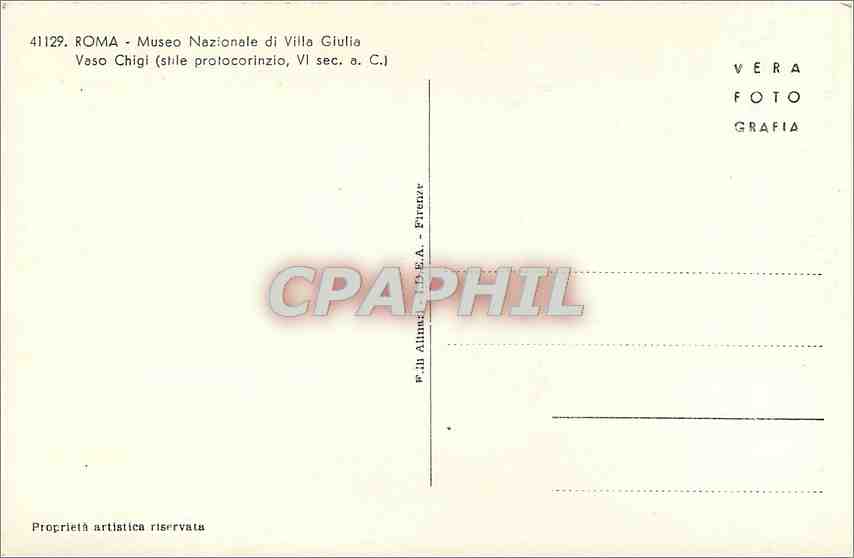 CPA Roma Museo Nazionale di ville Glulia Veso Chigi — Rückseite