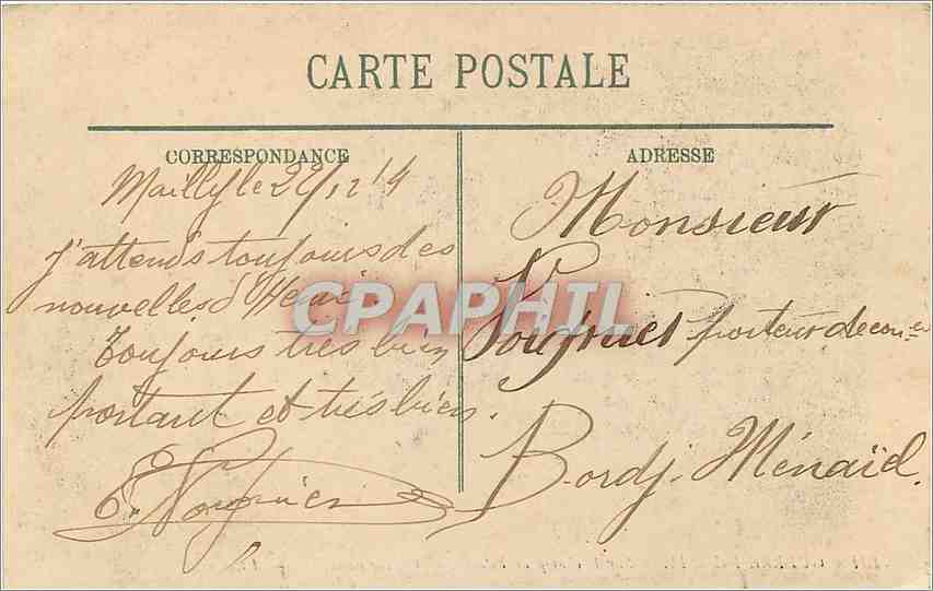 CPA Guerre 1914 Sur le champ de bataille Chevaux Militaria — Rückseite