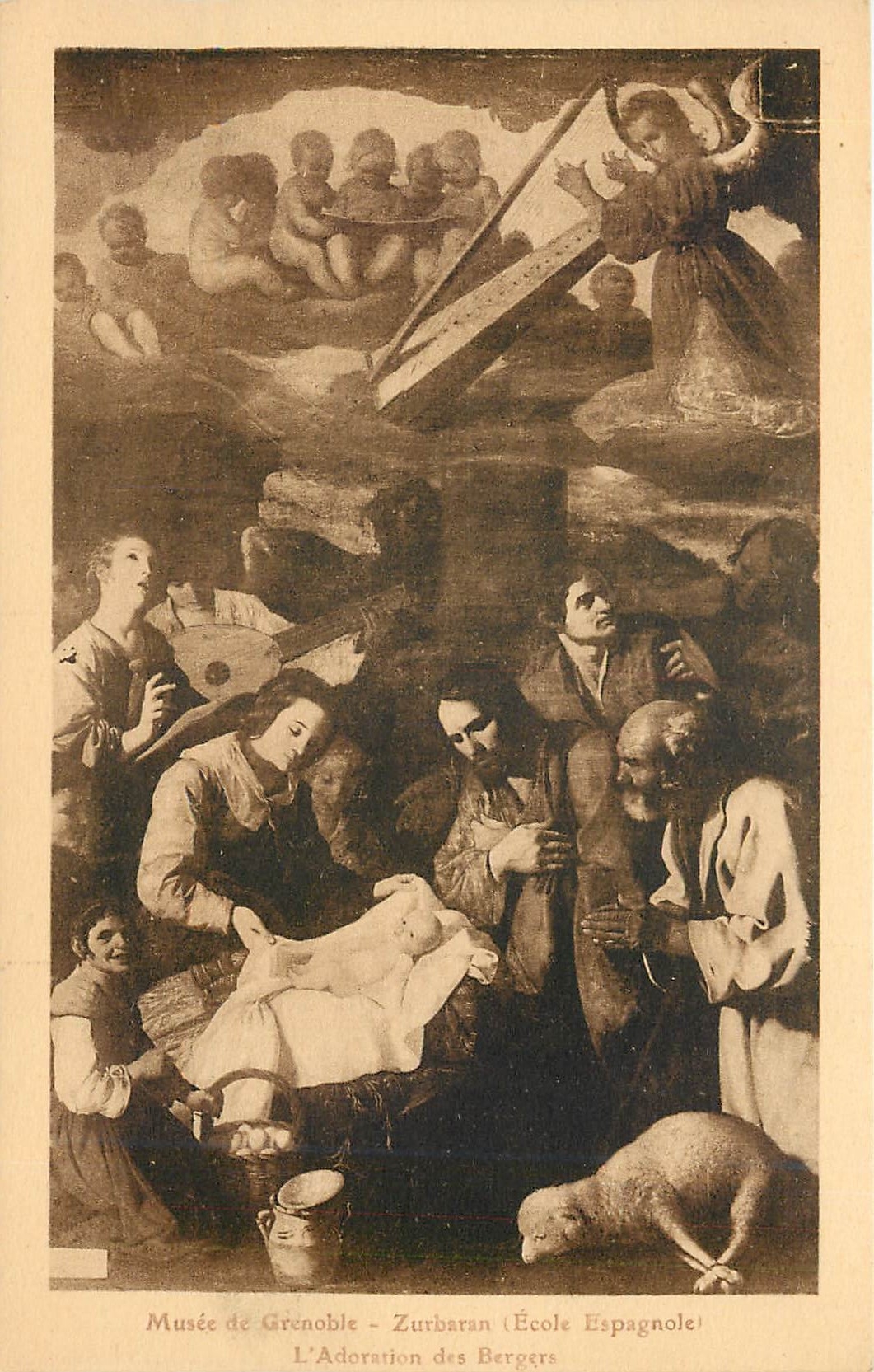 CPA Musee de grenoble Zurbaran L'adoration des bergers
