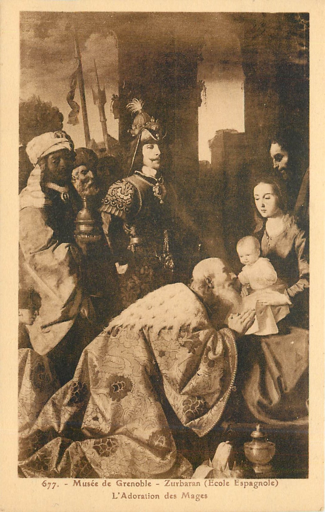 CPA Musee de grenoble Zurbaran L'adoration des mages