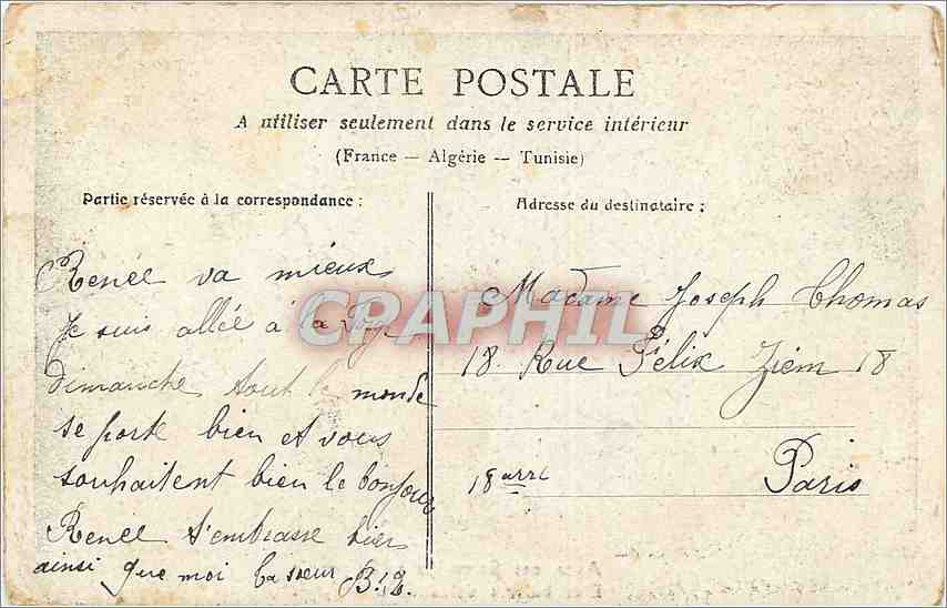 CPA Vœux Enfant — Rückseite