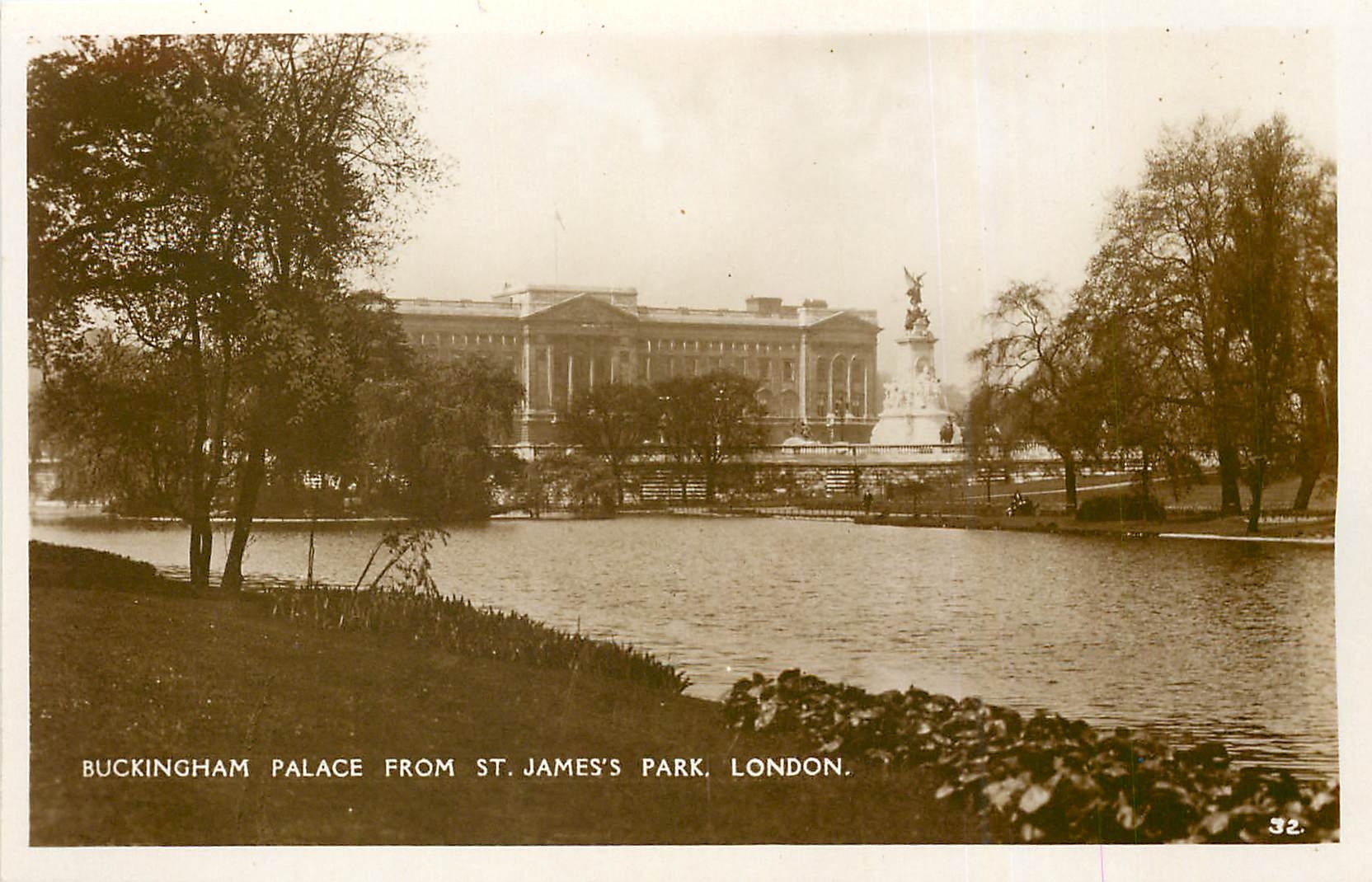 CPA Buckingham palace from St james Park London