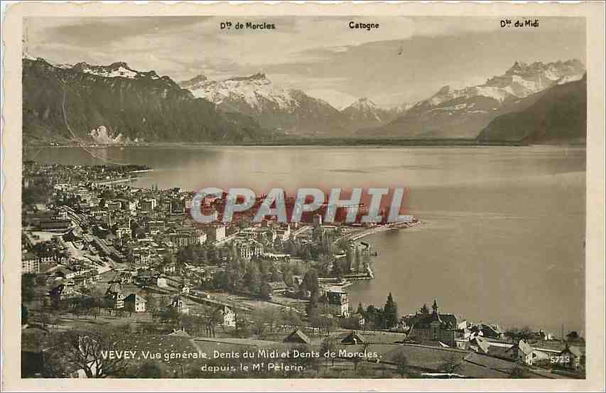 CPM Vevey Vue generale dents du midi et dents de Morcles depuis le Mr Pelerin