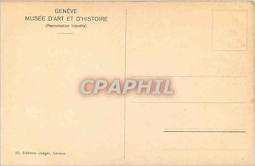 CPA Musee d'Art etd Gistoire geneve JE Liotard 1702 1789 — Verso