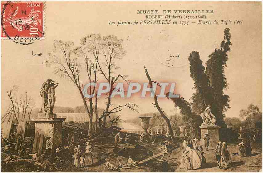 CPA Musee de Versailles Robert Hubert 1733 1808 Le jardins de versailles en 1775 entrée du Tapis Ver