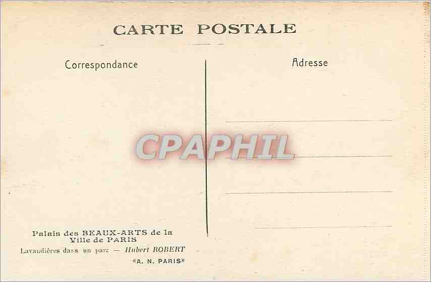 CPA Palais des beaux arts de la ville de Paris — Rückseite