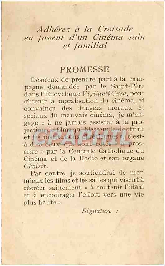 Image SS Pie Xi a rappele avec insistance aux catholiques leurs devoirs a l'egard du Cinema — Rückseite
