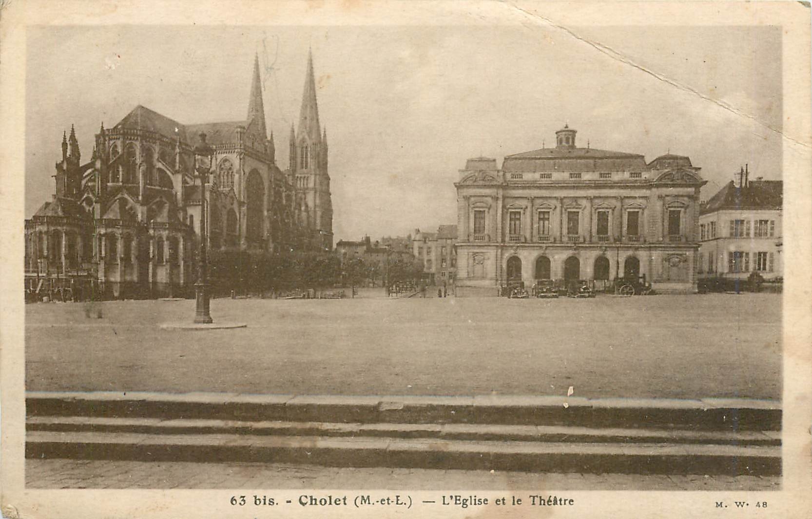 CPA Bis Cholet MetL  L'Eglise et le Theatre
