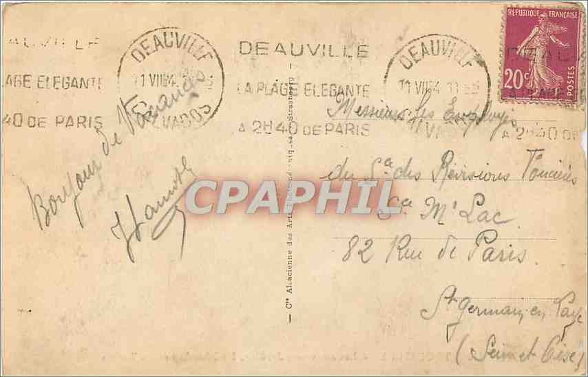 CPA Trouville les nouveaux jardins les pplanches et les tennis — Rückseite