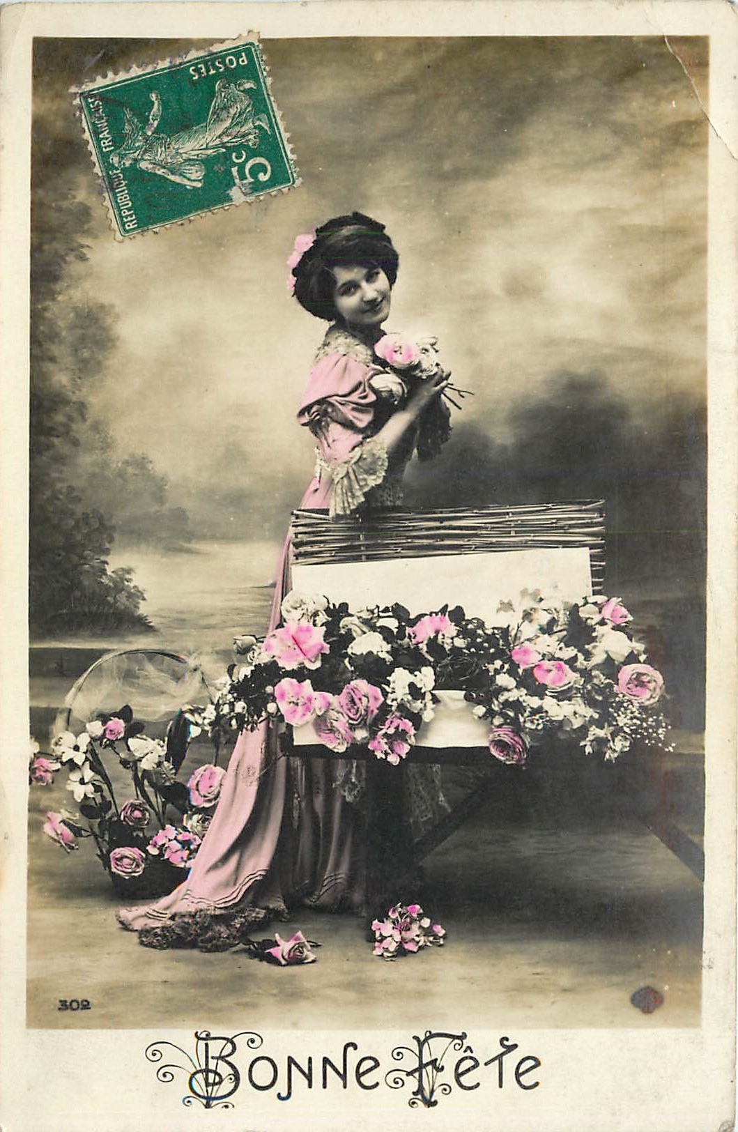 CPA Vœux Femme
