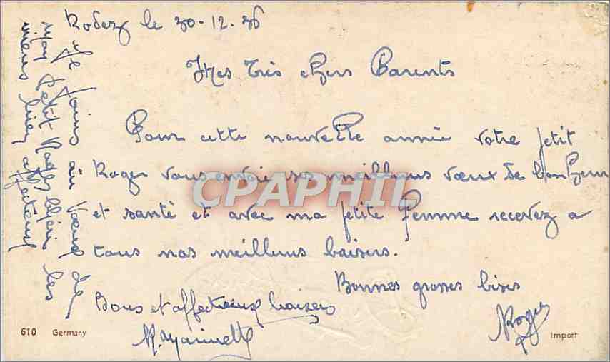 CPA Vœux Fleurs — Rückseite