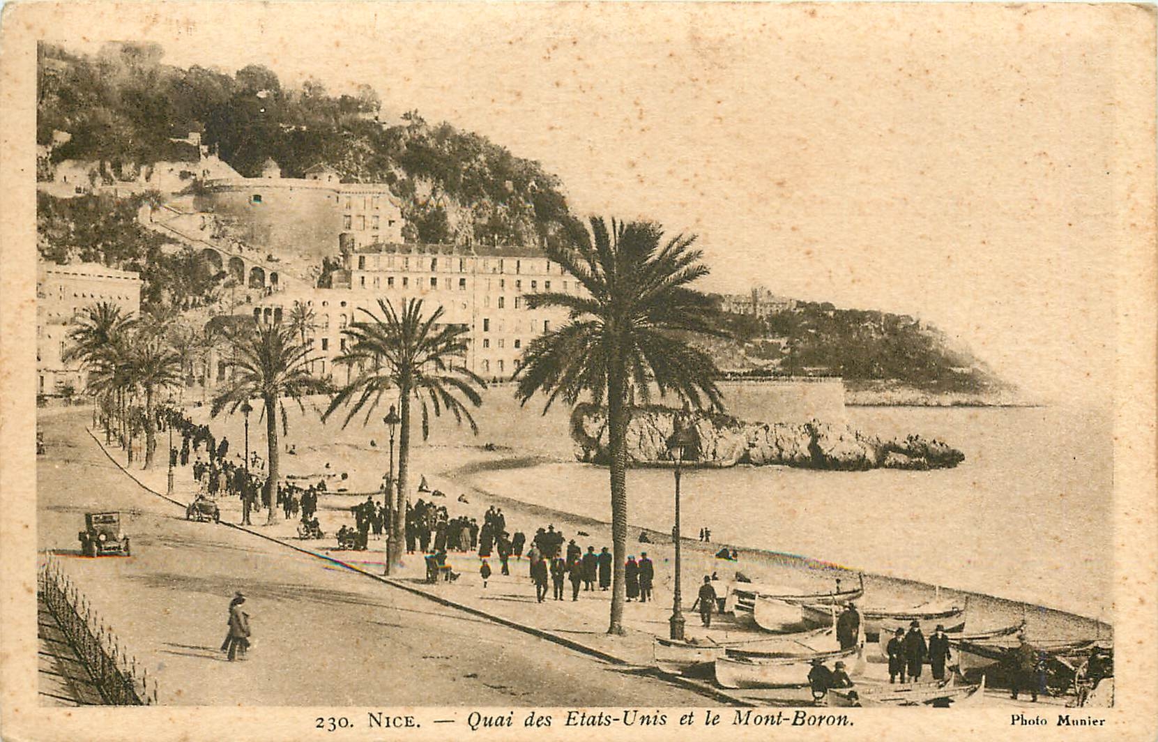 CPA Nice Quai des Etats Unis et le Mont Boron